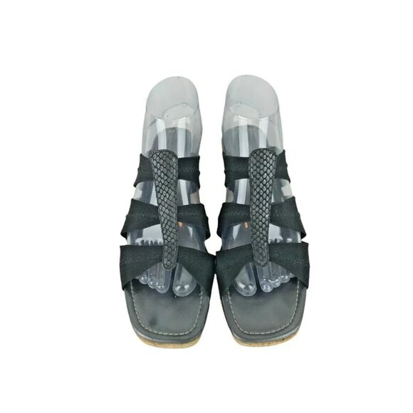 Donald J Pliner Womens Clare S1 Black Wedge Heel Slide Sandals Size US 8.5 M‎ - Picture 2 of 9